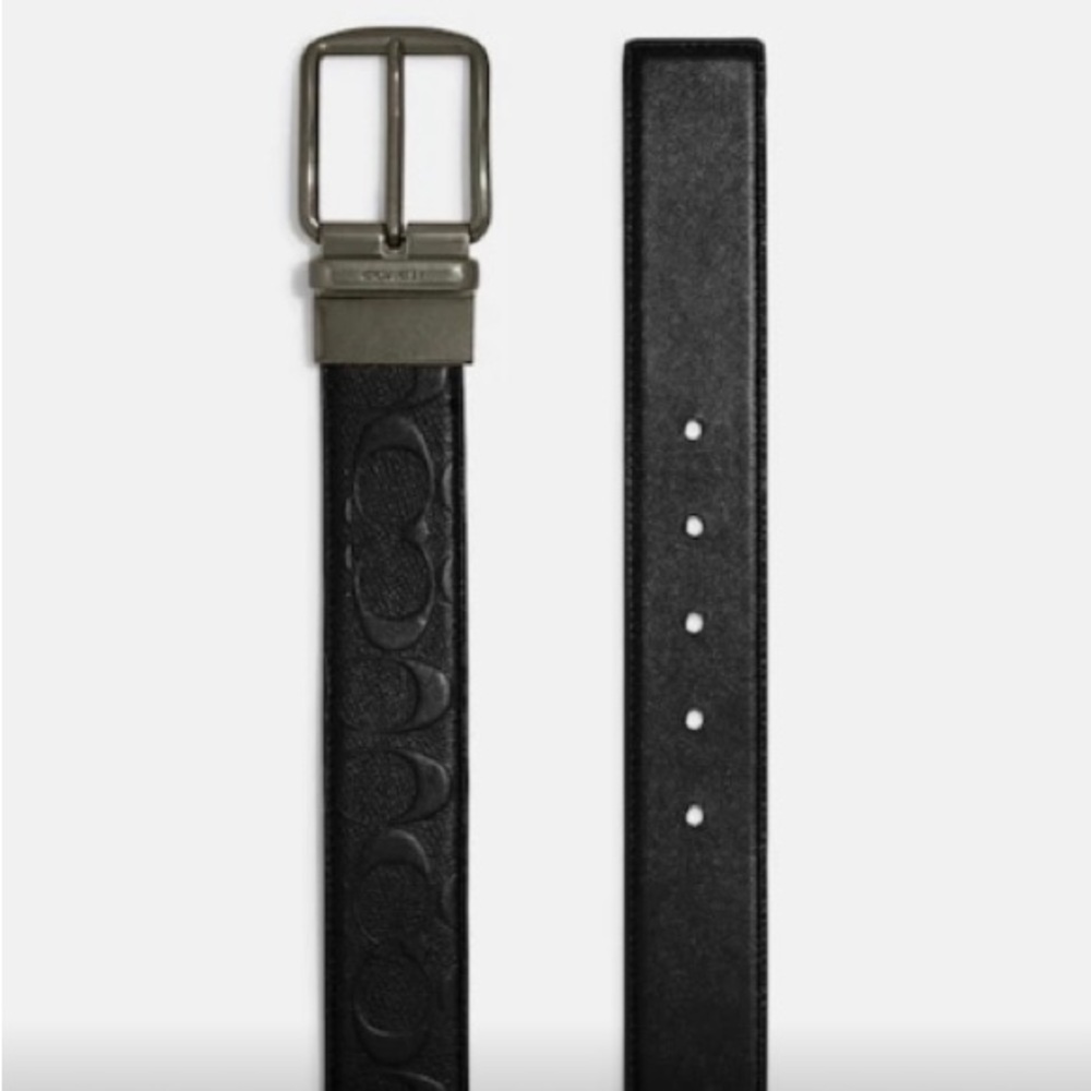 Auth Coach Harness Buckle Cut To Size Reversible Belt, 38 Mm